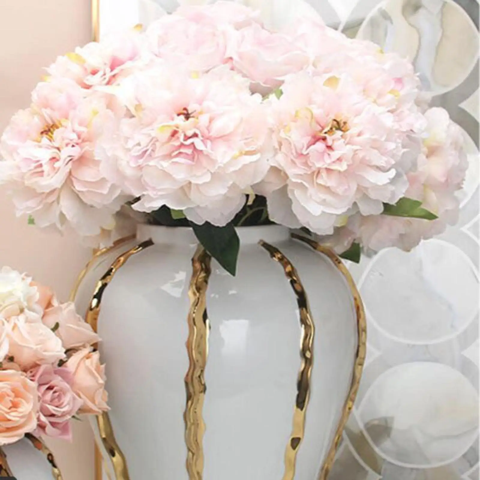 

Porcelain Ginger Jar Decorative Accessories Ceramic Glazed Ceramic Flower Vase for Bedroom Home Weddings Floral Arrangement Desk
