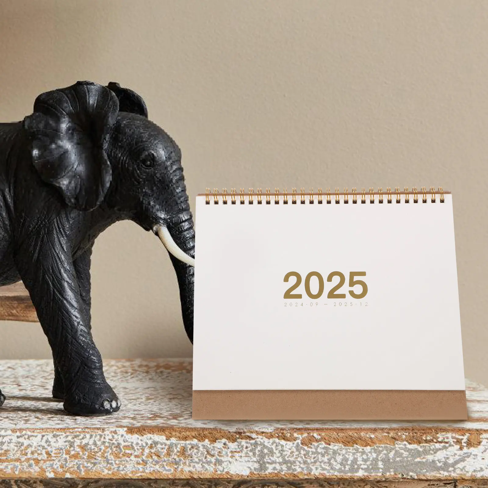 2025 스탠딩 데스크 캘린더 미니멀리스트 컴팩트 스파이럴 플립 데스크탑 테이블 캘린더 사무실 가정용 계획표
