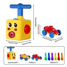 

Balloon Launcher Car Toy Set with Manual Balloon Pump Balloon Powered Toy Car for Kids Aged 3+