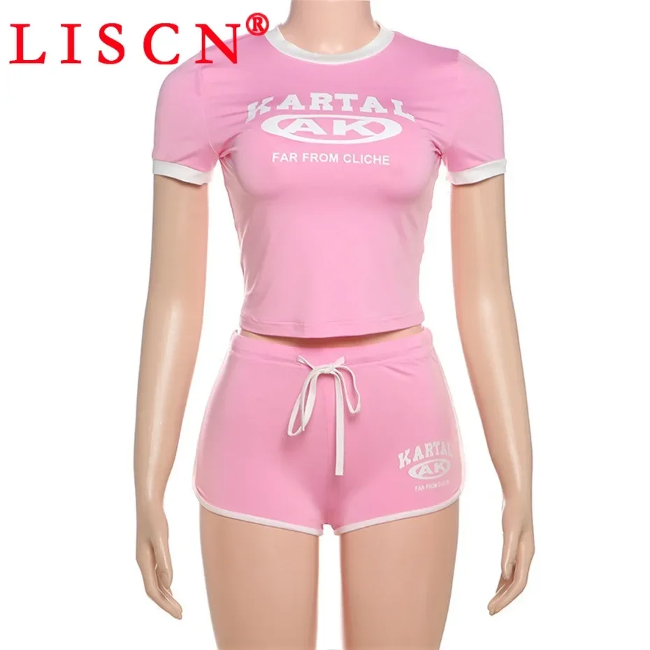 10sets Wholesale Items for Business Two Piece Set Outdoor Sportsuit Women Clothes Summer 2025 Short Sleeve Outfits Casual K14879 2
