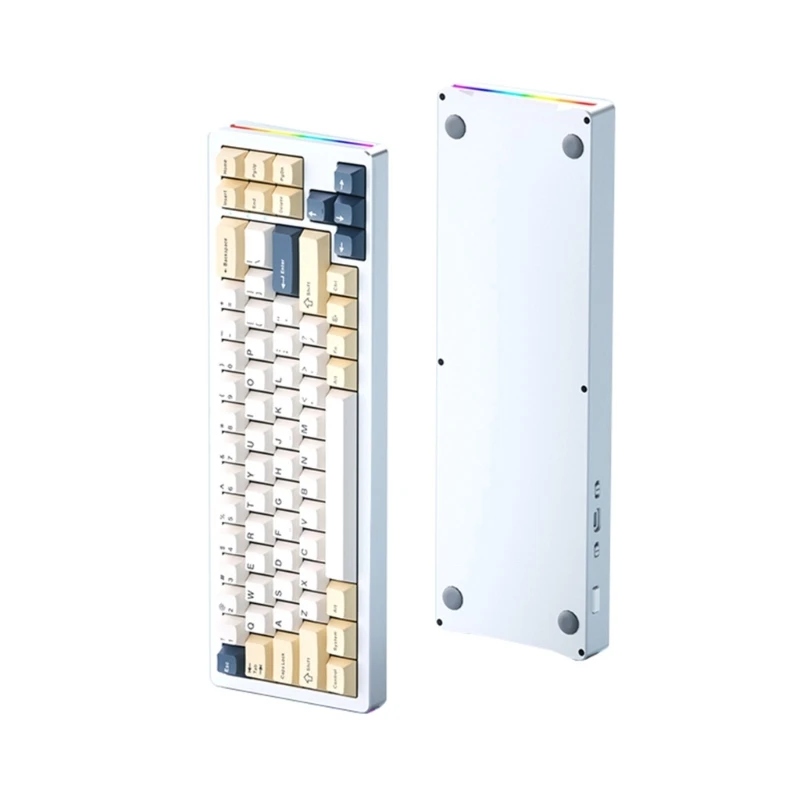 

Беспроводная проводная игровая клавиатура RGB+BT5.0+2,4 ГГц TypeC, 71 клавиша с возможностью горячей замены