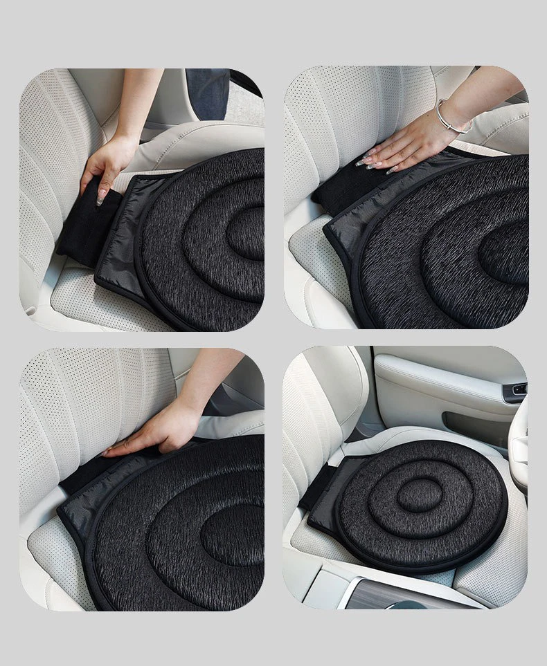 Elderly person using swivel cushion easily