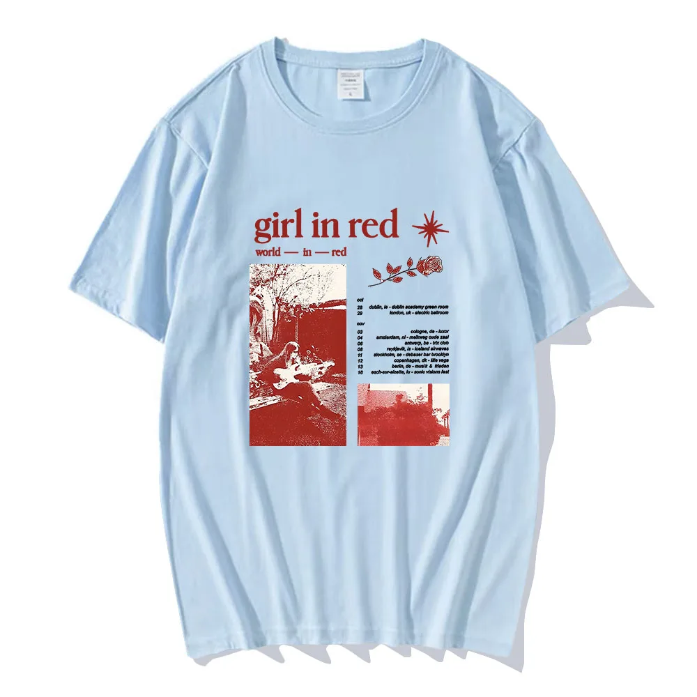 Singer Girl in Red T-shirts Casual Comfortable Cotton Women Tee-shirt Hip Hop Streetwear Summer O-neck High Quality Tshirts Tees 6