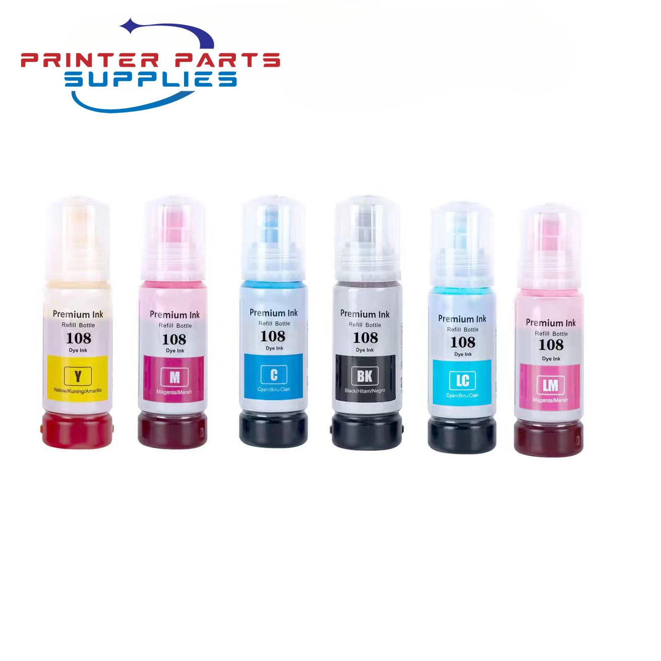 1Set 6PCS 056 057 107 108 574 Water Based Bottle Refill Dye Ink for Epson L8050 L8058 L18050 L18058 ET-18100 Printer
