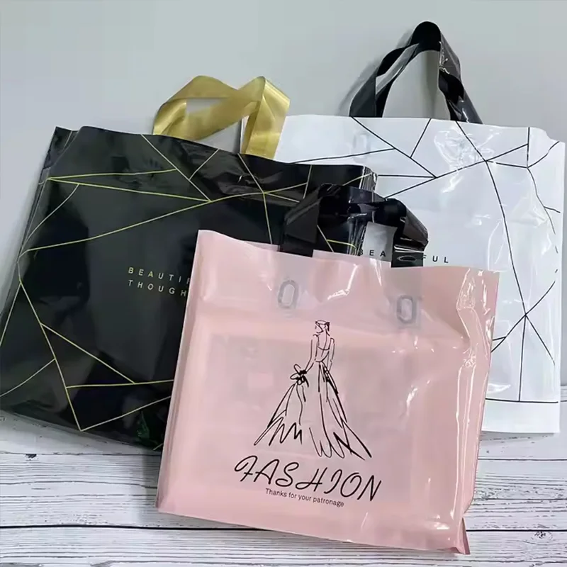 50Pcs Customized gift bags for birthday party wedding plastic bags candy gift boxes for clothes packaging bags for printing logo 2
