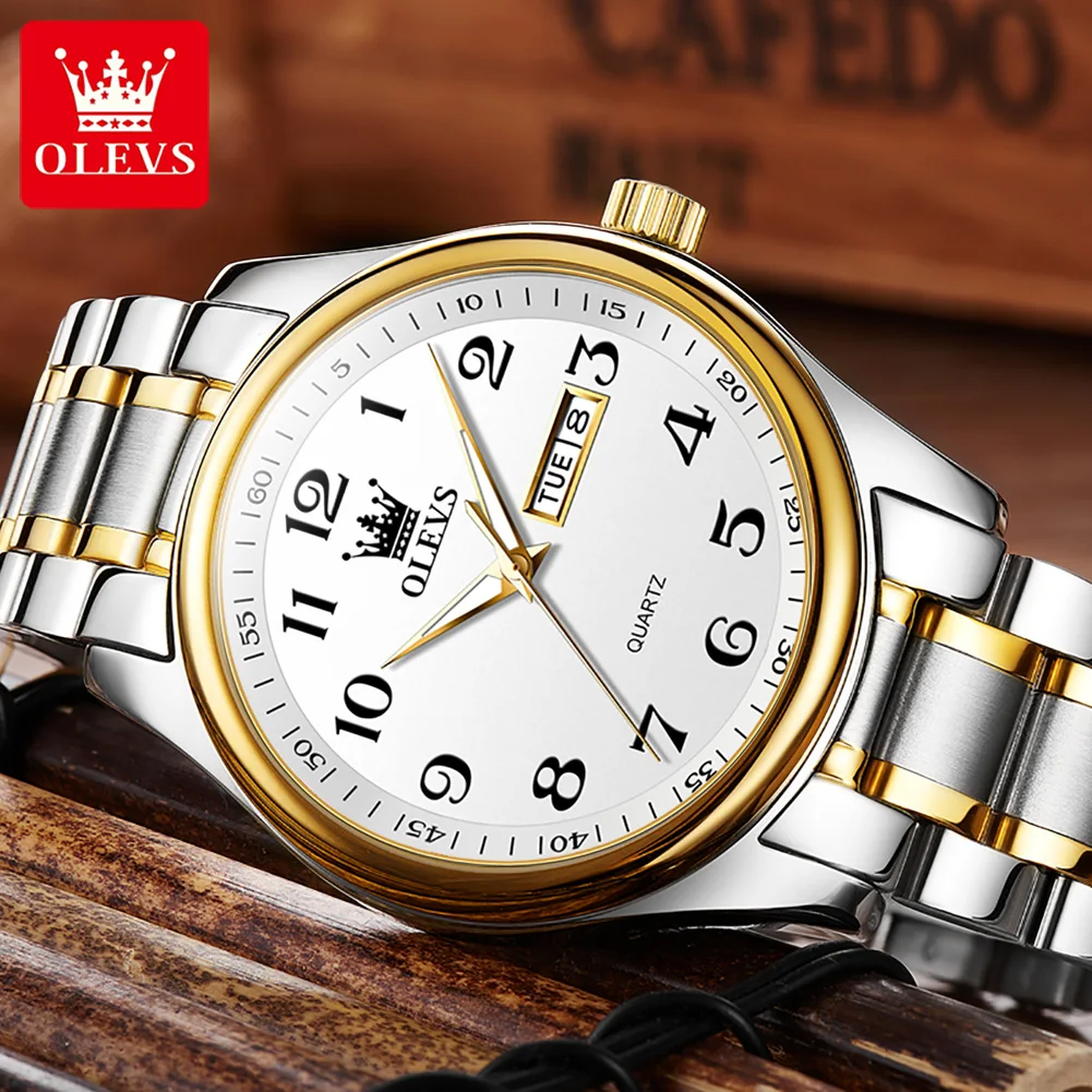 OLEVS 5567 ساعات رجالية أصلية بسيطة كلاسيكية كبيرة...