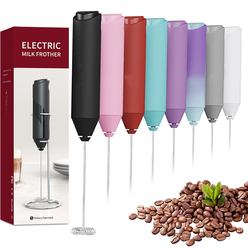 Electric Milk Frother with Stand Mini Stirrer Egg Beater Battery Operated Coffee  Frother for Cappuccino Matcha - AliExpress