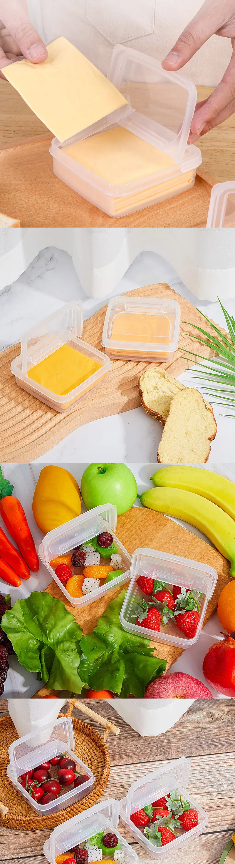 Description Picture 4 of itemCheese sorting box Refrigerator sealed crisper Clamshell Butter block storage box Scallion ginger garlic seasoning storage box