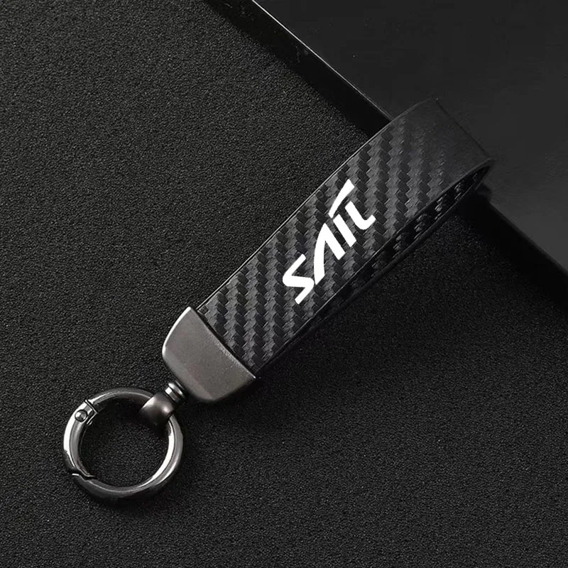 

carbon fiber Leather Keychain Car Keychain Horseshoe Buckle Jewelry For Chevrolet Sail 2010 2011 2012 2013 2014