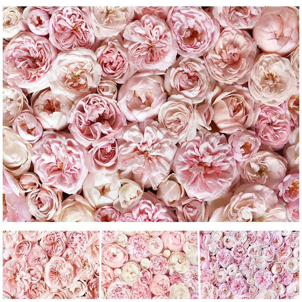 

Mocsicka Pink Flowers Backdrop for Photography Wedding Birthday Women Baby Kids Portrait Photo Background Studio Photocall Props