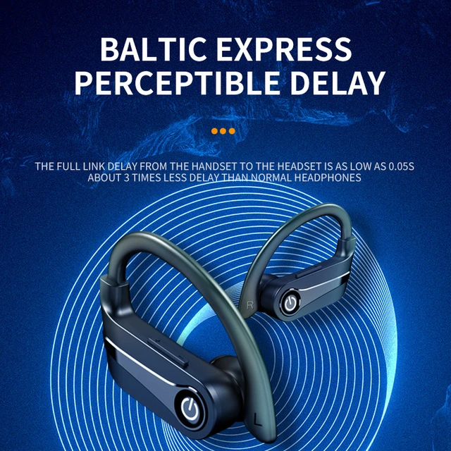 Auriculares inalámbricos para correr, audífonos deportivos con Bluetooth  5,3, cancelación de ruido, gancho para la oreja, impermeables, estéreo con  micrófono - AliExpress