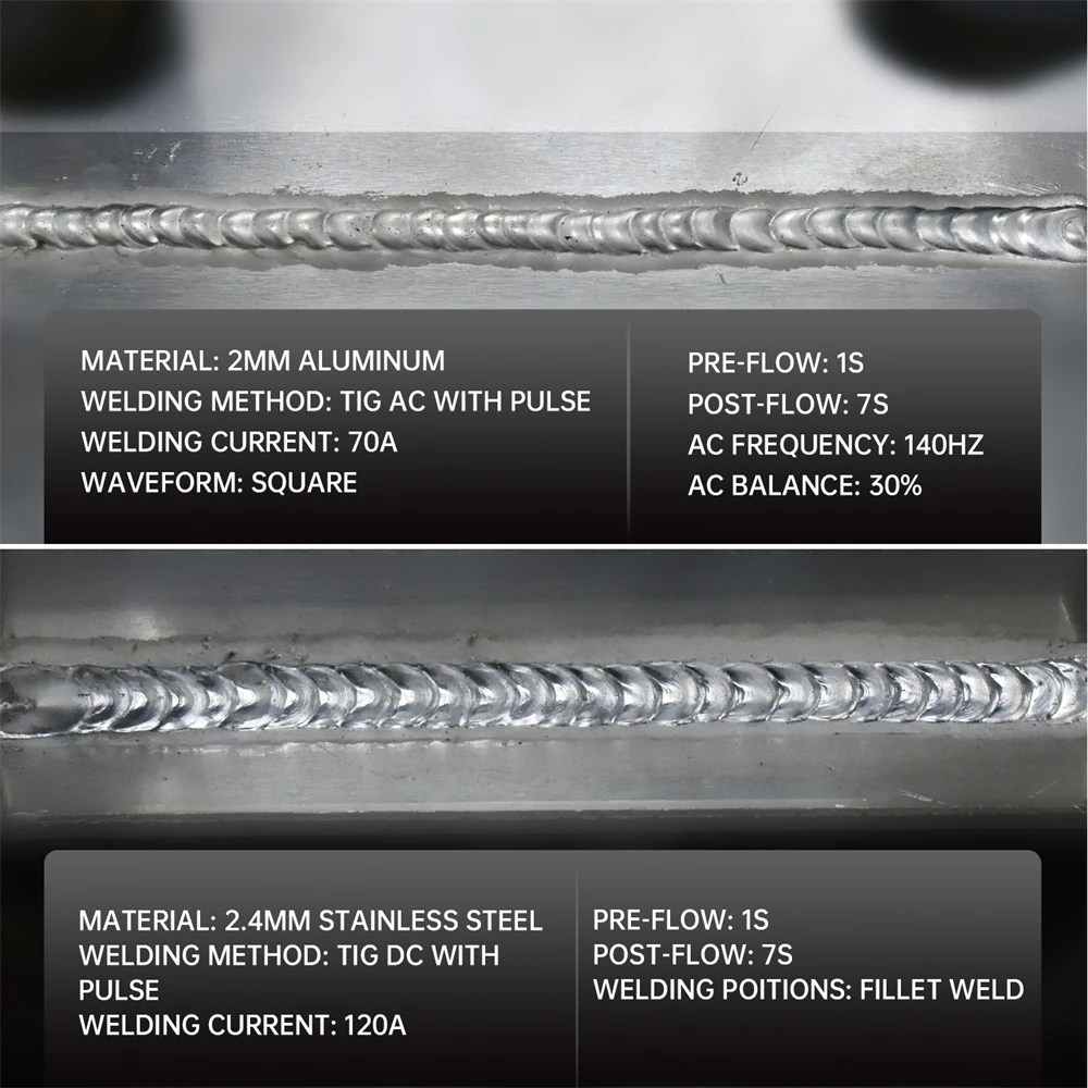 HITBOX HBT250P AC/DC TIG Aluminium-Schweißgerät 6-in-1 Stick MMA HF TIG 2T/4T Argon Präzisions-Digital-Puls-Schweißgerät für Magnesiumlegierung Edelstahl Kupfer AC Balance Tragbares IGBT Inverter-Schweißgerät 220V – Detail 11