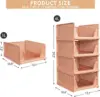 5 Pack Folding Closet Organizers Storage Box, Stackable Plastic Storage Basket, Closet Organizers and Storage Drawer Shelf Stora 2