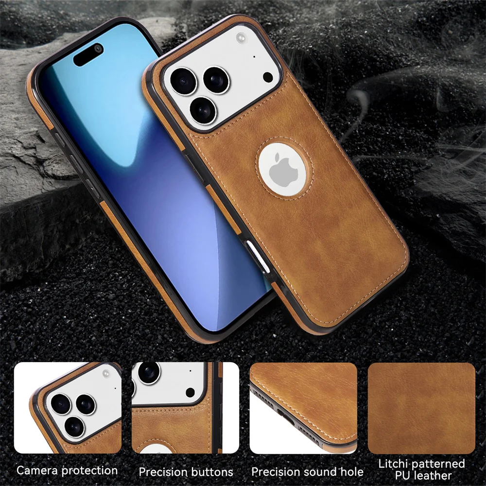 Ultra Thin Slim Business PU Leather Phone Case with Logo Display