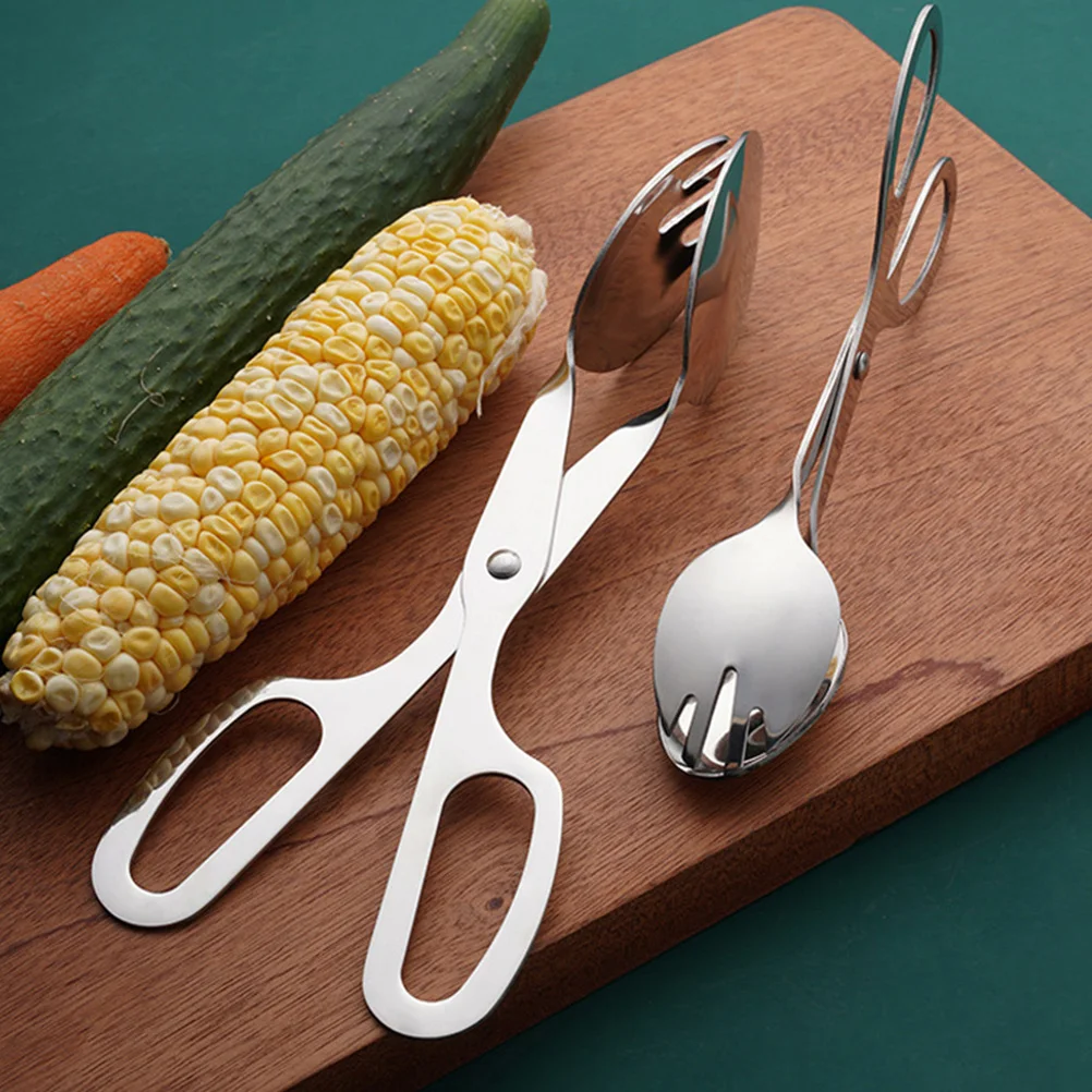 Food Tongs Salad Holder Tongs Tong Serving Chafing Dish Kitchen Scissor Cooking Salad Tong Dinnerware Steak Clamp Scissors Pliers