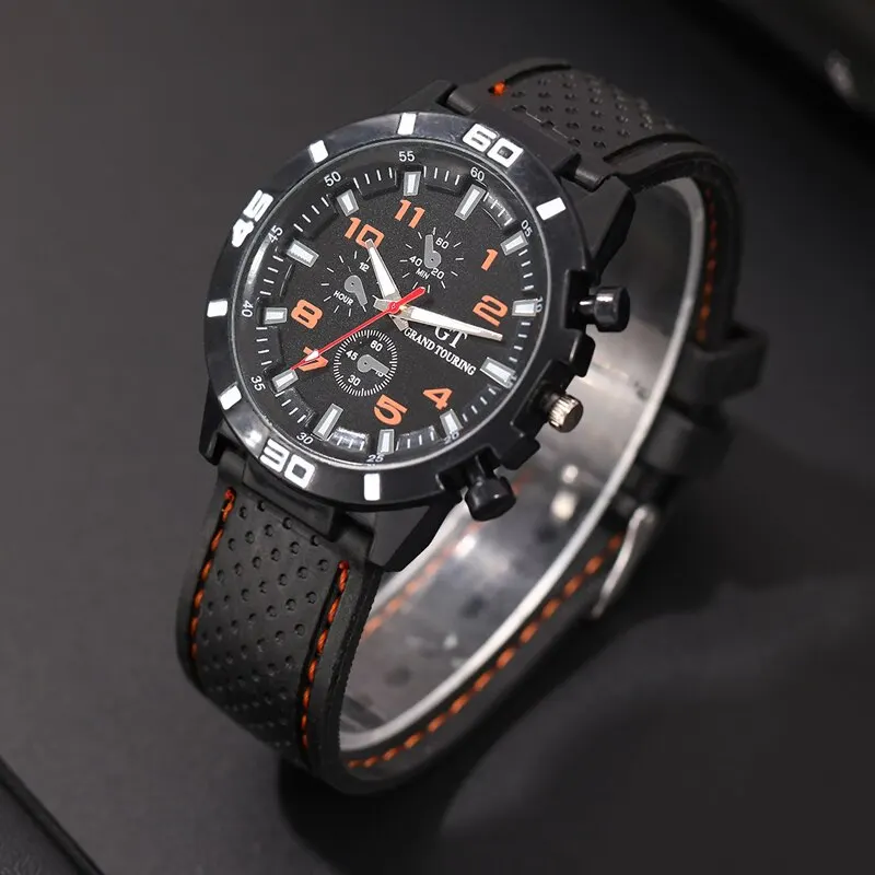 2023 Fashion Mens Sports Silicone Watches Classic Luxury Racing Business Casual Quartz Watch Gifts for Men Relogio Masculino