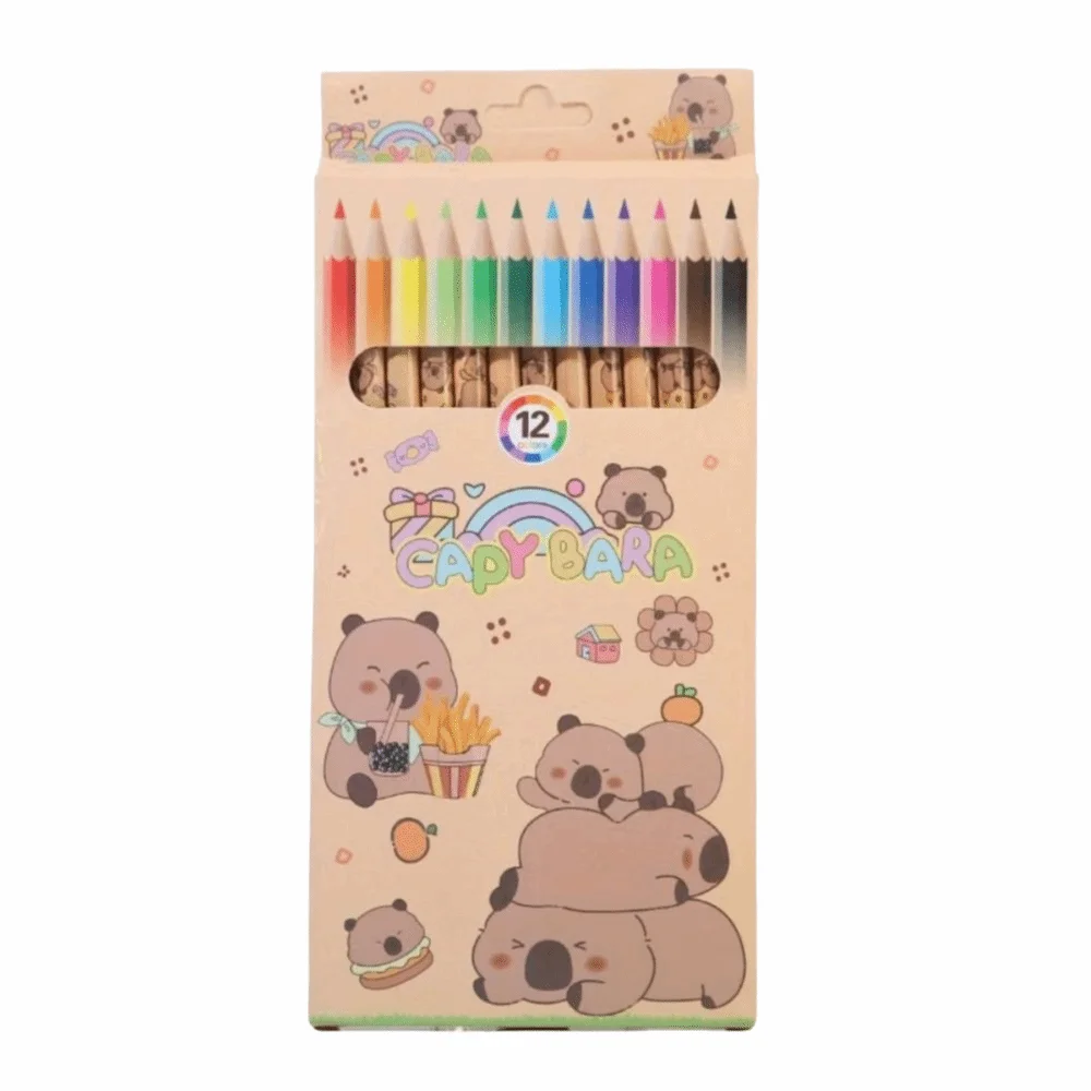 Matite colorate Capybara 12 colori in legno - immagine 2