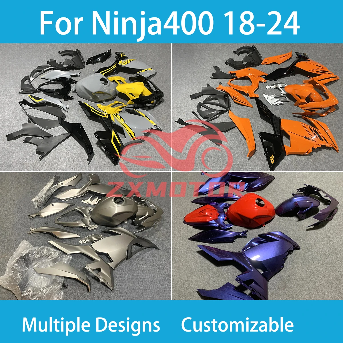 

Обтекатели для KAWASAKI ZX 4R 2018 2019 2020 2021 2022 2023 полный комплект пластиковых обтекателей NINJA400R 18-21 22 23 24