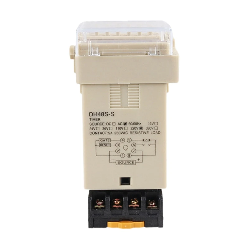 DH48S-S 0.1s-990h 12V 24V 220V Repeat Cycle SPDT Programmable Timer for Time with Socket Base 10set lot my2nj coil dpdt electromagnetic power relay with socket base 8 pin ac 12v 24v 36v 48v 110v 220v 380v