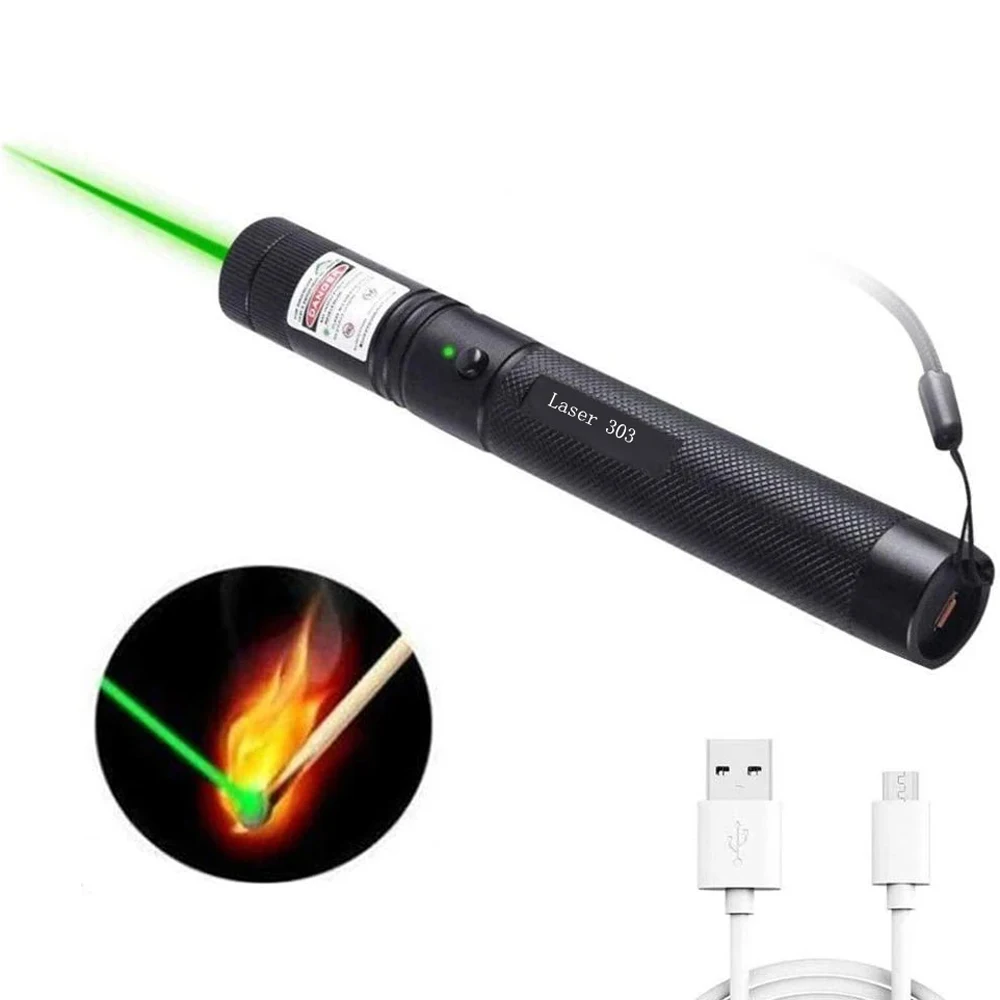 Зеленая лазерная мини-указка с USB зарядка высокая мощность 532нм непрерывная линия