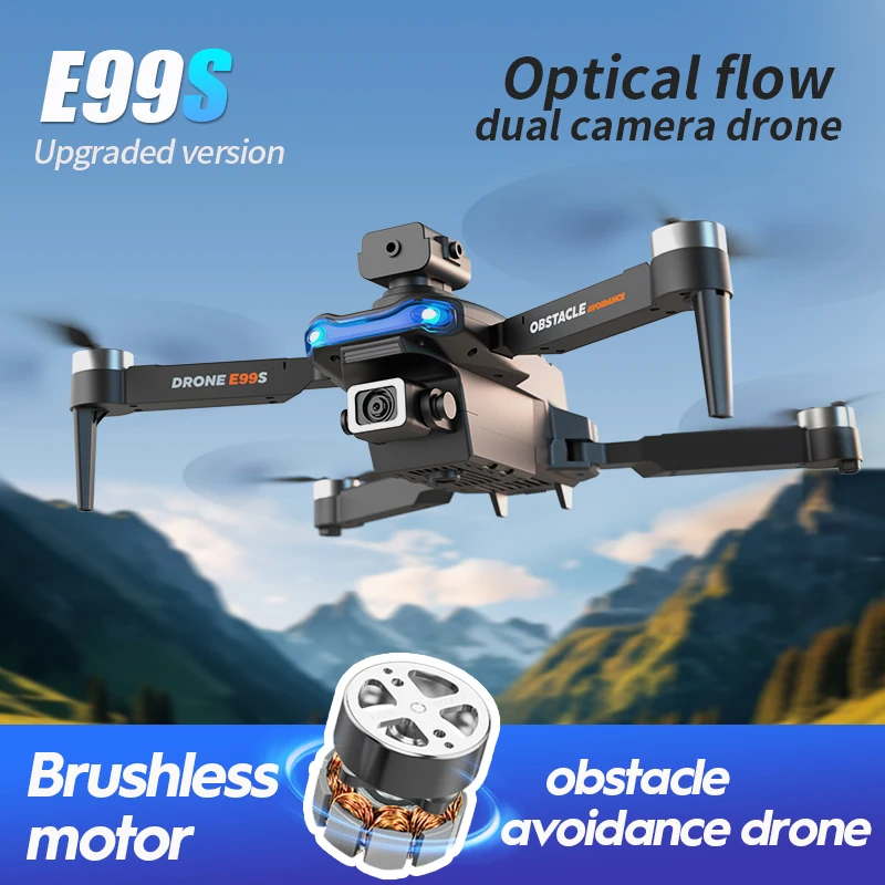 Drone E88S/E99S noir avec téléphone en WiFi FPV, affichant le flux vidéo