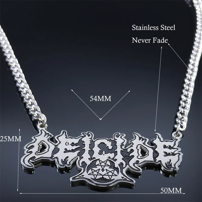 Musikband DEICIDE Anhänger Halskette Edelstahl Silberfarben Punk Heavy Metal Kette Halsketten Schmuck Collar Hombre N7744 – Detail 3