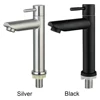 Stainless Steel Single Cold Water Sink Faucet Single Handle Sink Water Tap Deck Mounted Basin Sink Tap for Bathroom Kitchen 2