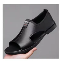 Sandales pour hommes marque chaussures décontractées en plein air mode chaussons pour hommes chaussures de plage confortables haute qualité en cuir hommes sandales plates 6