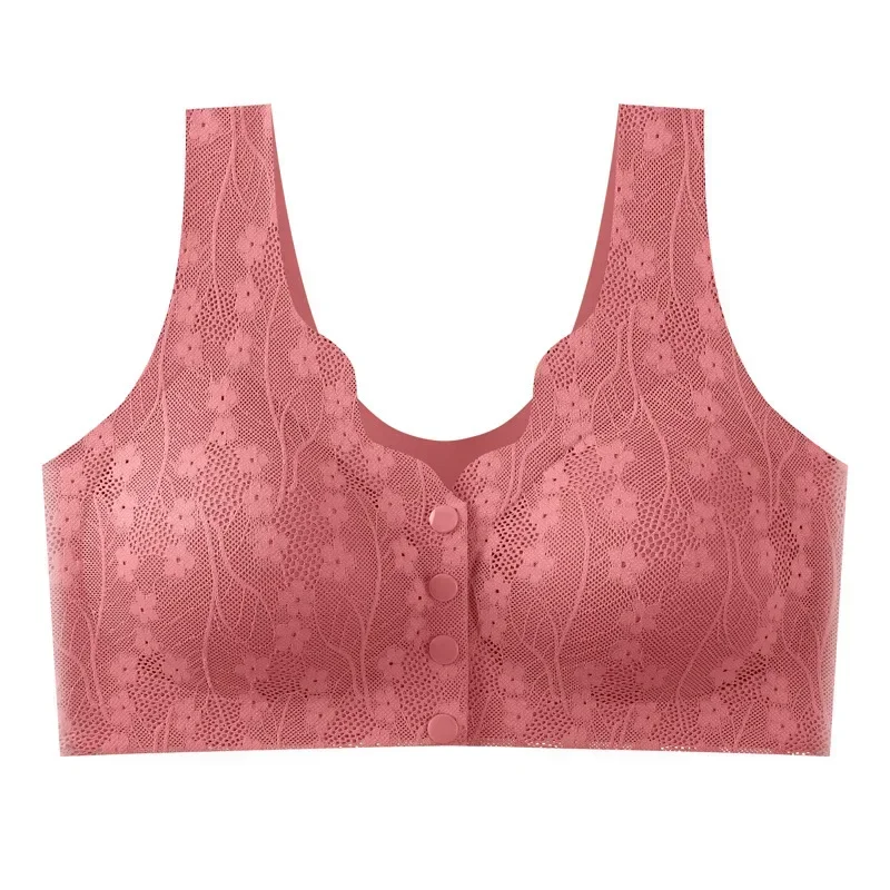 New Sexy Lace Without Steel Ring Front Buckle Thin and Seamless Pregnant Women Gather for Breastfeeding Bra Mom's Underwear 6