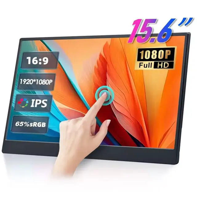 Moniteur tactile portable LANLIPU 14/15,6/16 pouces 1K HDR, deuxième écran pour bureau, PS4/5, Switch, PC, téléphone portable, extension pour ordinateur portable 1