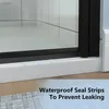Bifold Frameless Glass Shower Door,Fold Clear Glass Shower Panel Pivot Swing Shower Doors,Matte Black Finish 4