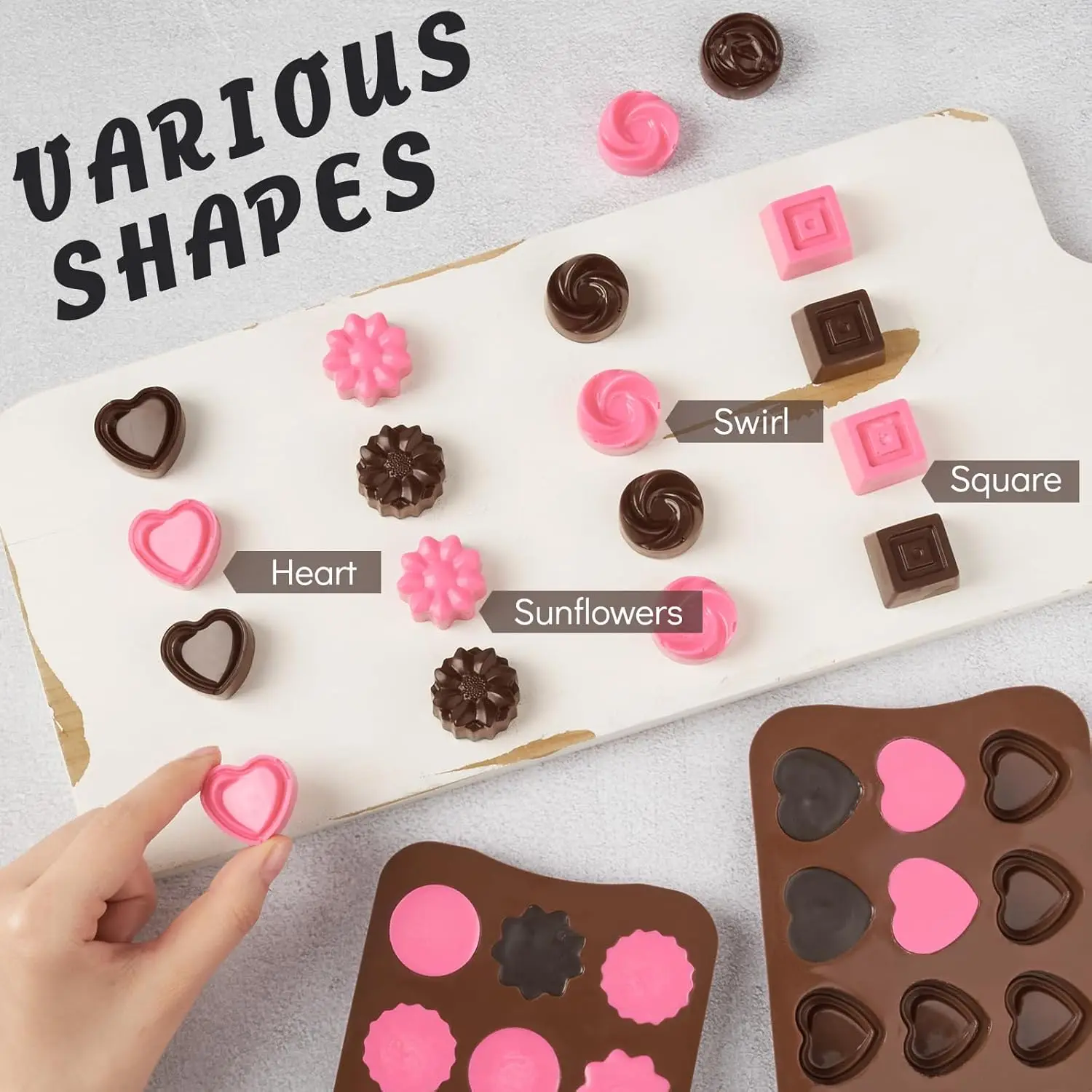 Silicone Chocolate Molds Non-Stick Candy Molds for Making Bite-Sized Chocolates, Candie... - SKU SCM01841 - UGI Packaging