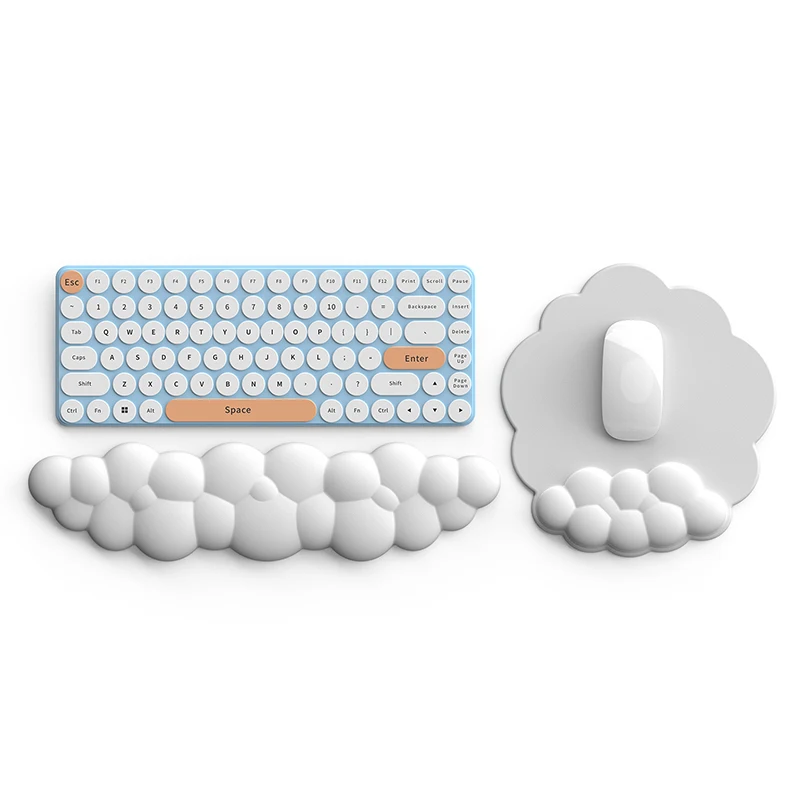 Cloud Mouse Pad Keyboard Wrist Rest PU High Density Memory Foam Cute Palm Rest with Non-Slip Base for home office mouse pad wrist pad