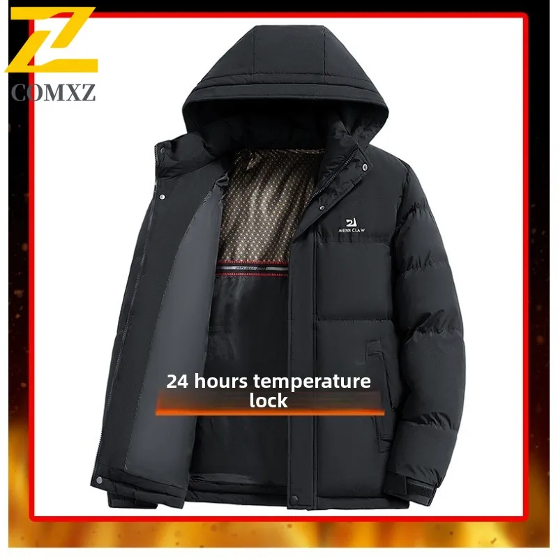 Men's Graphene Winter Coat Thermal Lined Hooded Puffer Jacket Windproof Waterproof Thickened Outdoor Parka Casual Streetwear2025