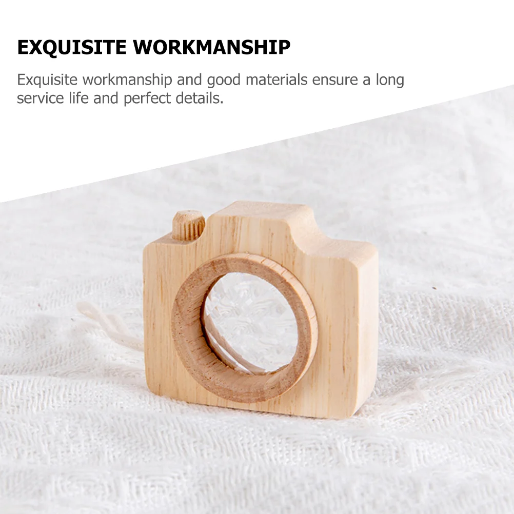 Children Wooden Camera Toy Kaleidoscope Miniature Effect Toy Camera Wood Miniature Kalidescopes Learning 2 Pcs