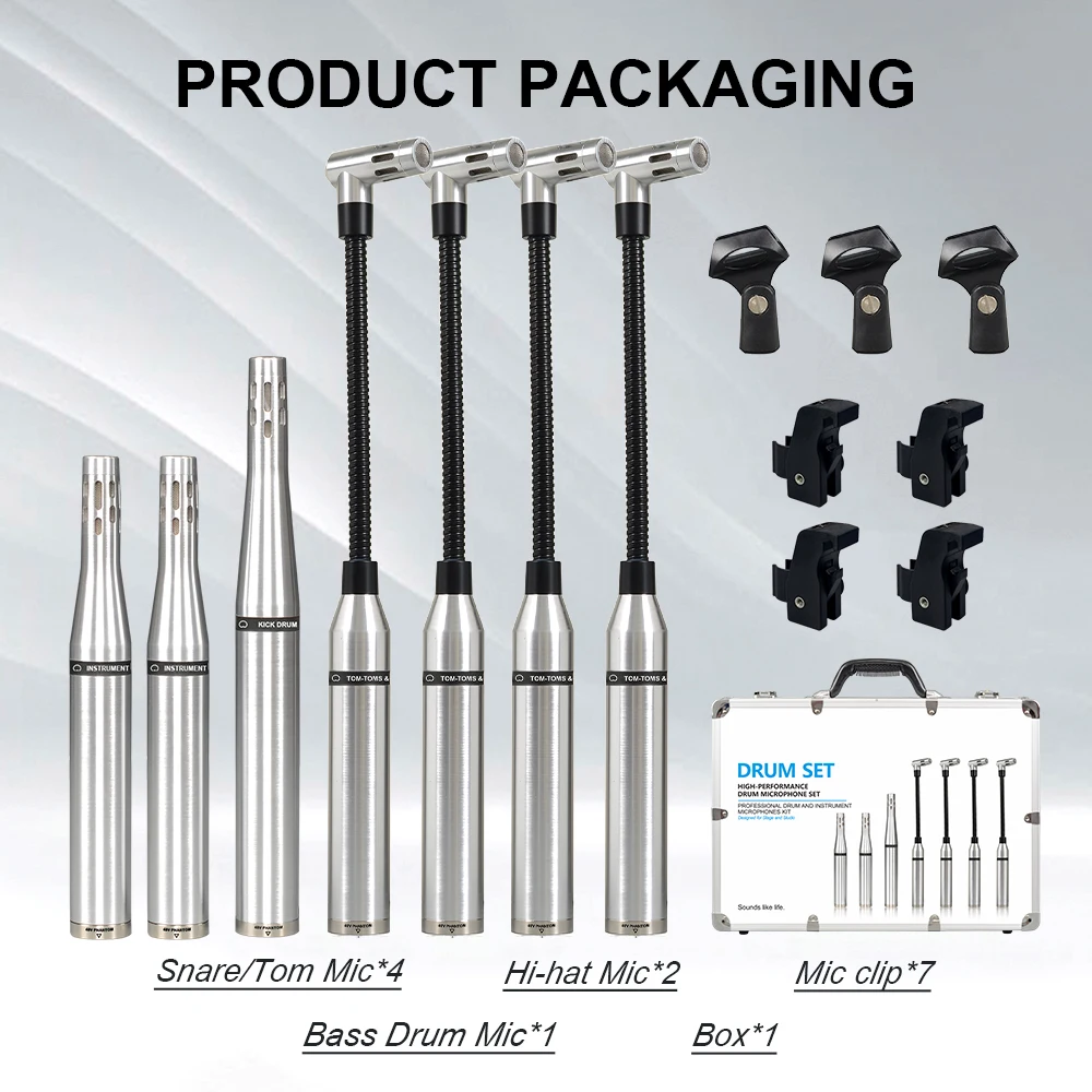 All Condenser Drum Microphone 7 Sets Ultra High Recording Fidelity DK7 Condenser Microphone