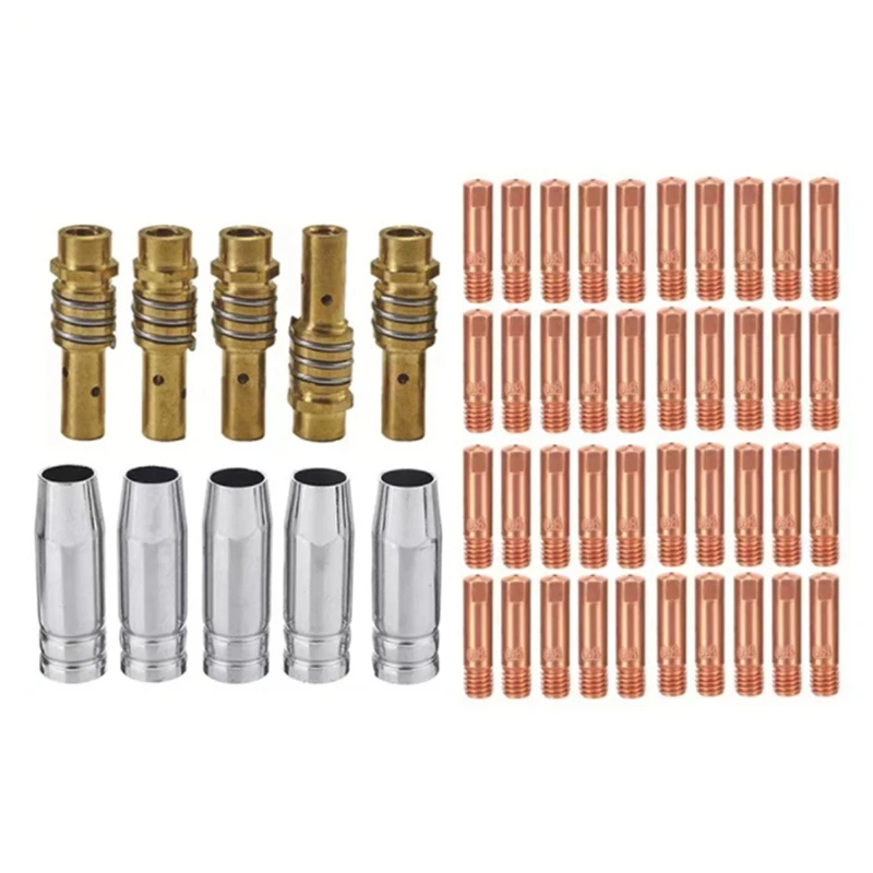 

50Pcs For Mig MB15 15AK Welding Torch Accessories CO2 MIG MB15 GAS Nozzle/Contact Tip/Tip Holder