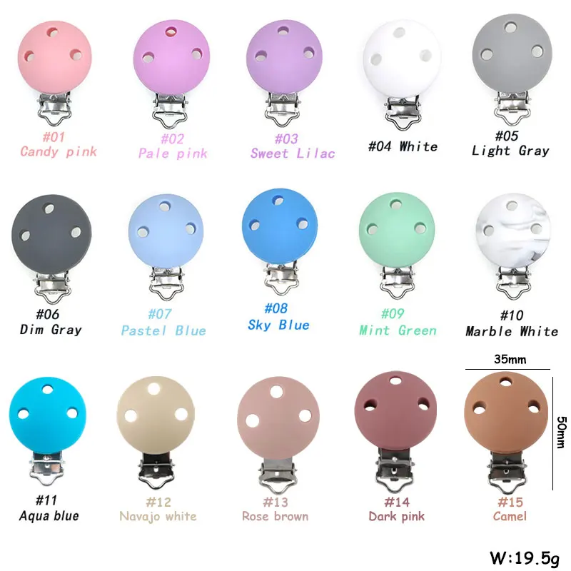 BPA 프리 원형 실리콘 클립, 하트  젖꼭지 클립 홀더, 실리콘 더미 젖꼭지 체인 액세서리, 로트당 5 개