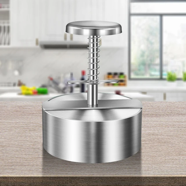 Food Processors Stainless Steel Burger Patty Maker Detachable Handle Non-Stick for Meat Patties Kitchen Grilling Accessories