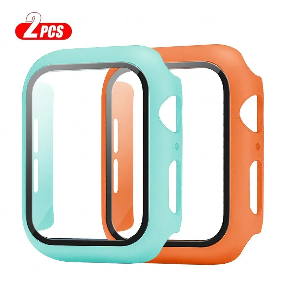 Premium Tempered Glass Screen Protector and Cover for Apple Watch - 2-Piece Set