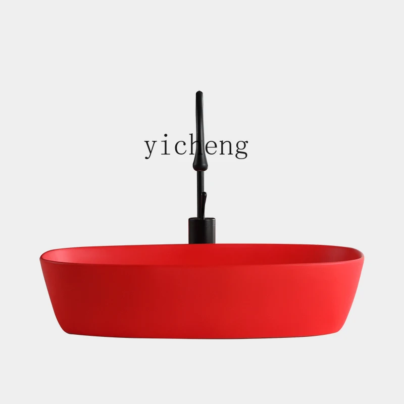 

XL Table Basin Ceramic Wash Basin Hotel Toilet Oval Disk Inter-Platform Basin Face
