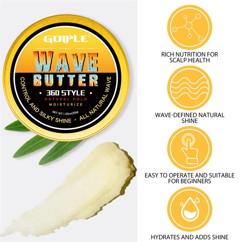 Wave Pomade for Boyfriend Husband Gift Set Butter for Layered Waves 360 Style Wave Training Hair Cream Daily Styling Tools 14pcs 3