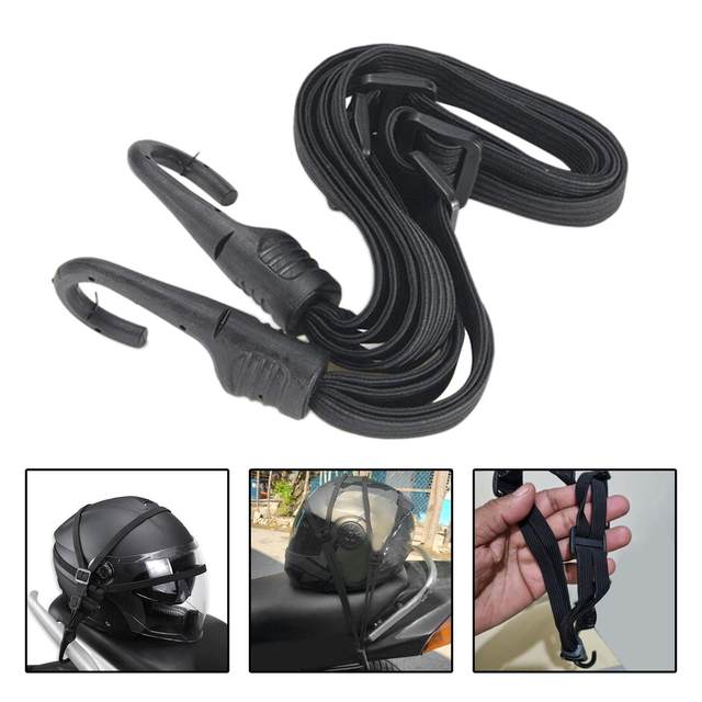 helmet Luggage Rope, with 2 Hooks, Elastic Strap, 90cm Retractable ,Universal ,