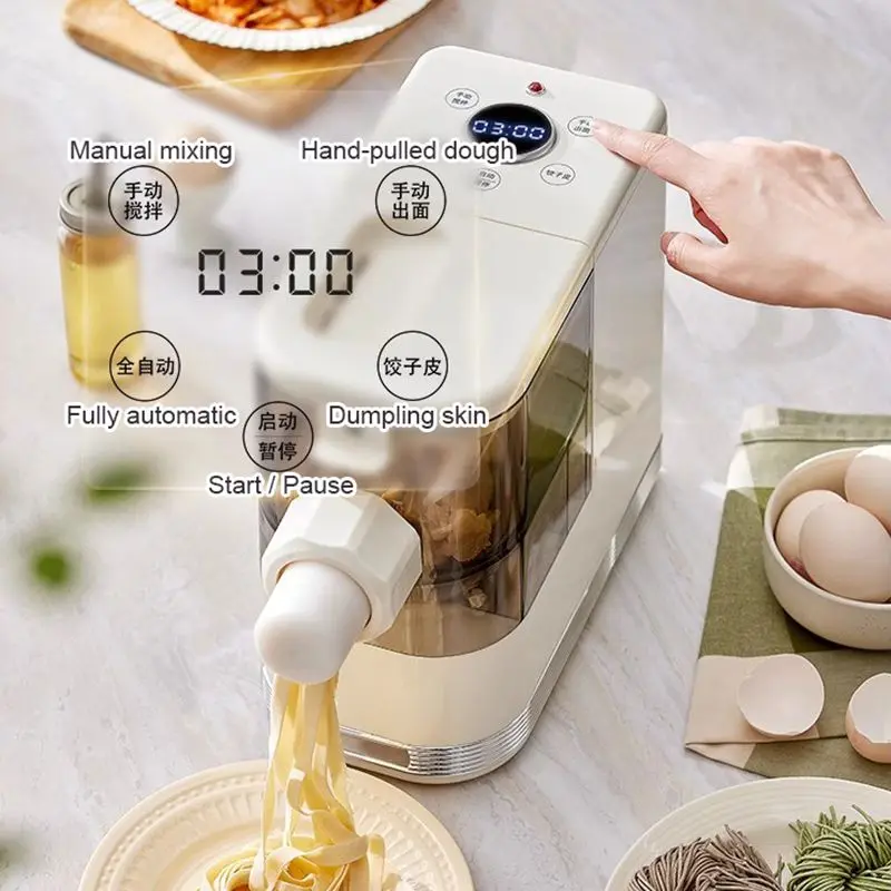 JIQI Automatic Noodles Maker Dough Kneading Pasta machine Chinese Dumpling Skin maker Ramen Pressing with 8 Mold Desktop Blender