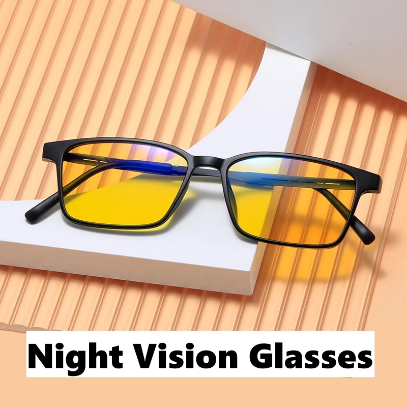 

Luxury Night Vision Glasses Men Women Retro Sqaure UV400 Driving Eyewear TR90 Blue Light Blocking Optical Spectacle Eyeglasses