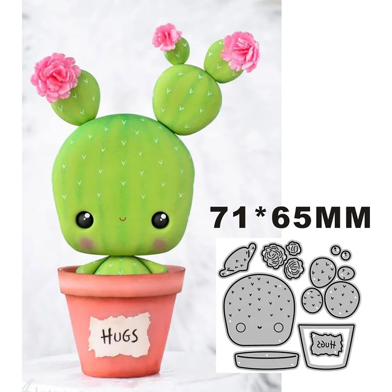 2022NewFlowerpotCactusFlowerHugsMetalCuttingDiesfor