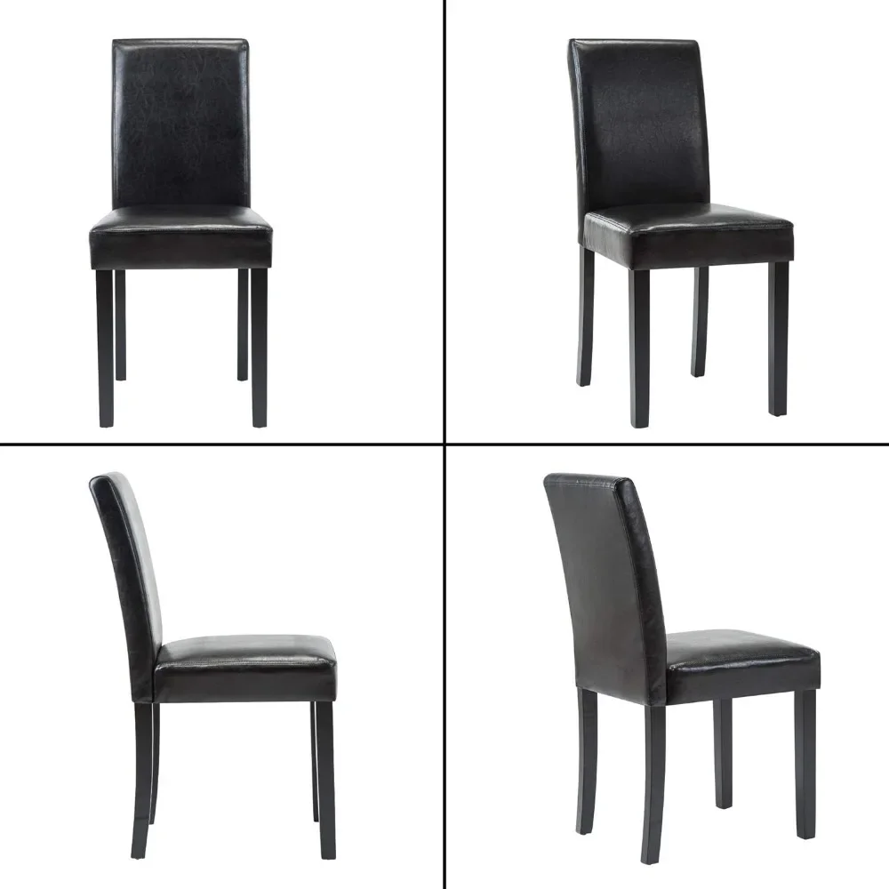 Modern PU Upholstered Dining Chairs Elegant Design Dining Room Chairs (Black Set of 6) dining chair  muebles  sillas de comedor 4