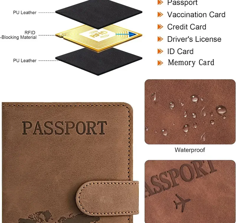 Passport Holder for Travel Essentials Passport Wallet Cover Case for Travel Accessories,Passport Book Holders for Women/Men