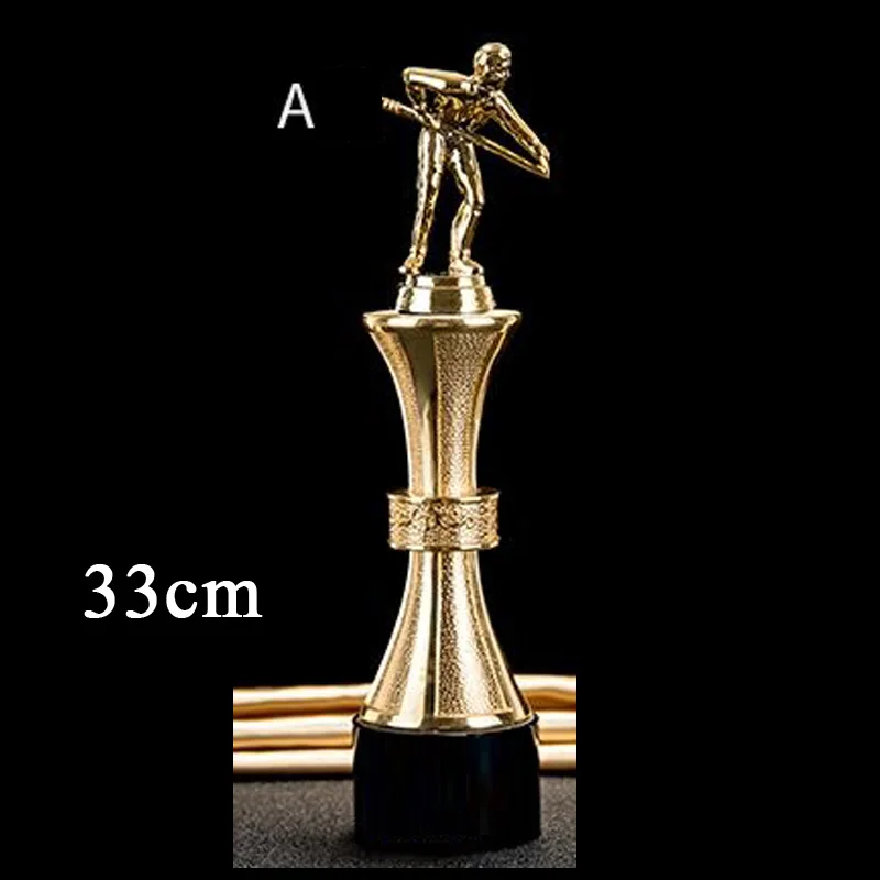Customized Crystal Trophy, Electroplating Golden Resin, Creative Excellent Award Snooker Event Souvenir billiard Trophy Gift Box