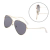 2023 New Double Beam Pilot Sun Glasses Reverse Curved Lens Metal Frame Sunglasses Male Driving Female 3